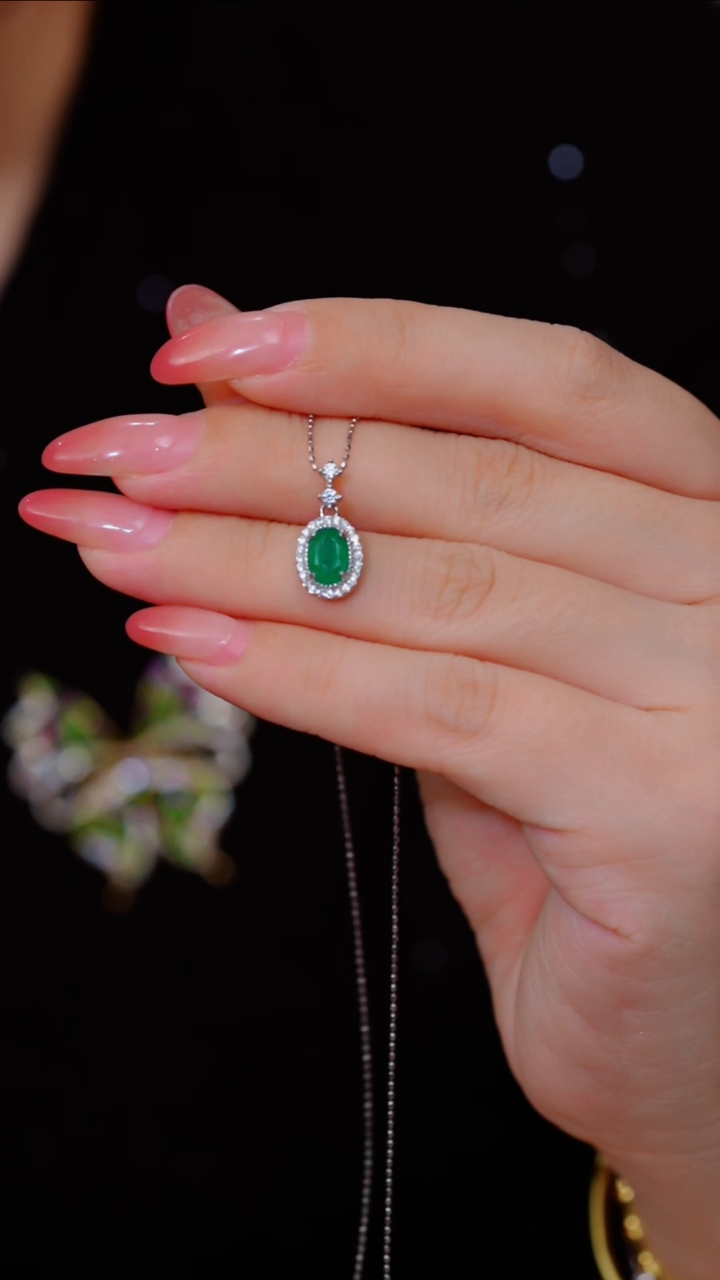 【闪购商品】祖母绿吊坠不含链银S925镶嵌多样性发@@p0658