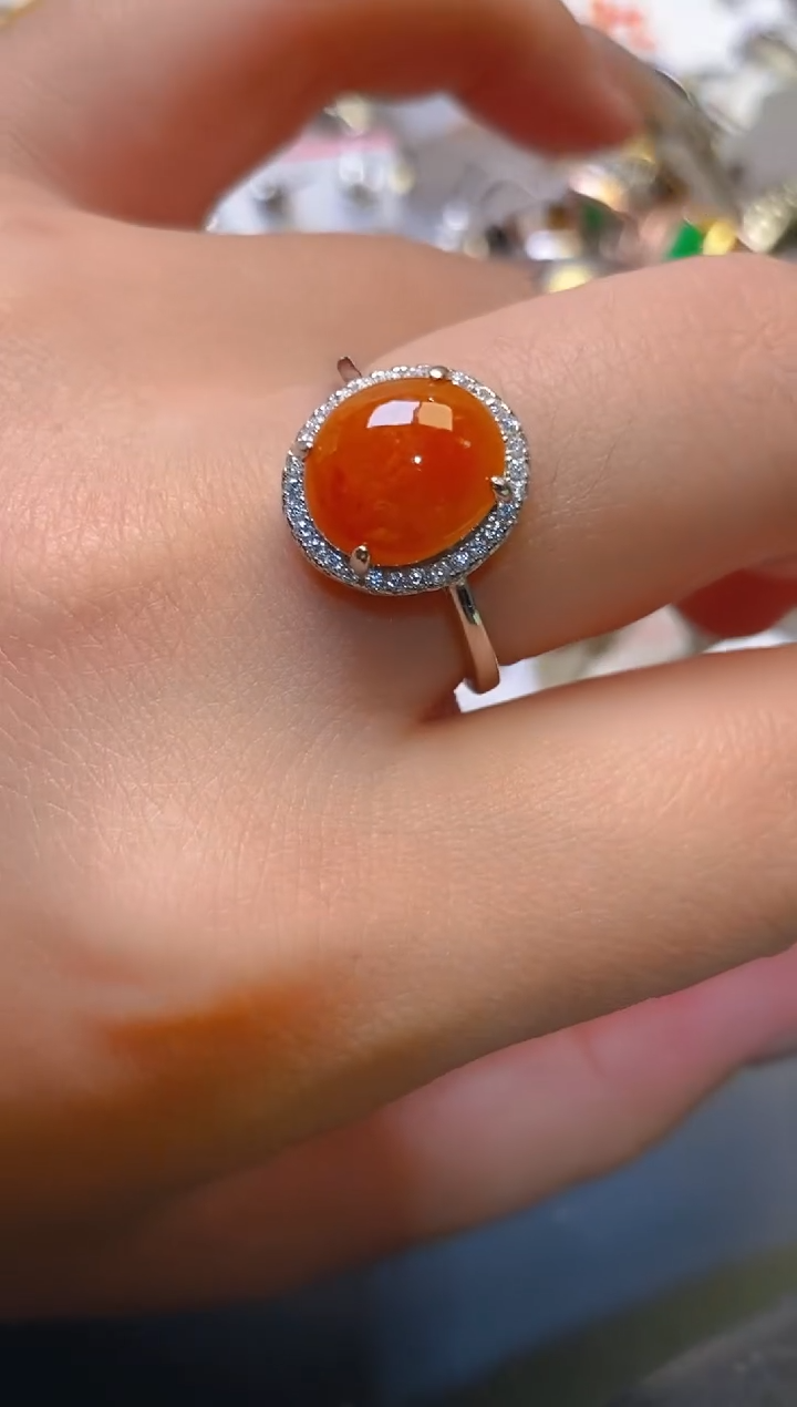 【闪购商品】翡翠耳饰银S925镶嵌天然A货翡翠1