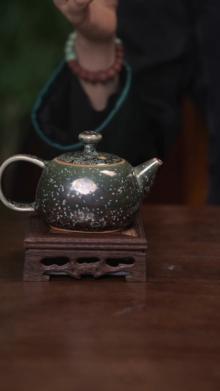 【闪购商品】清凉寺原产地仿古釉手工钧瓷中原壶+两杯