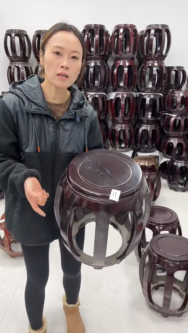 花梨木类家具微瑕酸枝木酸枝色大号鼓凳 不退不换 11号