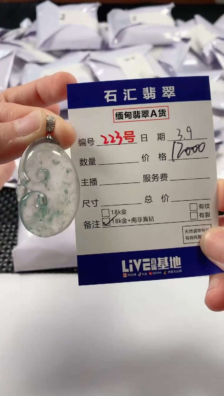 【闪购商品】翡翠颈饰18K金镶嵌1111111111