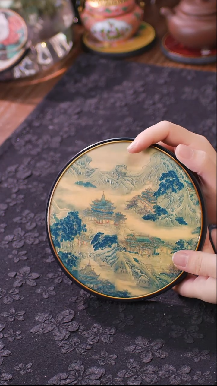 壹藏贰宝蓬莱仙境图案大垫子一片