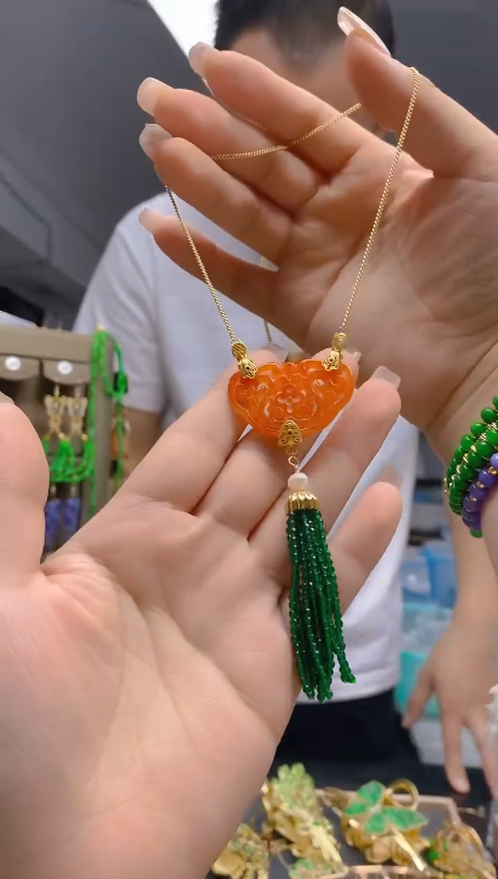 【闪购商品】翡翠耳饰合金351翡翠锁骨链