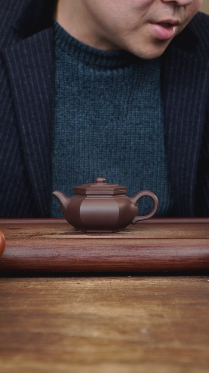 【闪购商品】紫砂茶壶140ml 大彬六方 紫泥