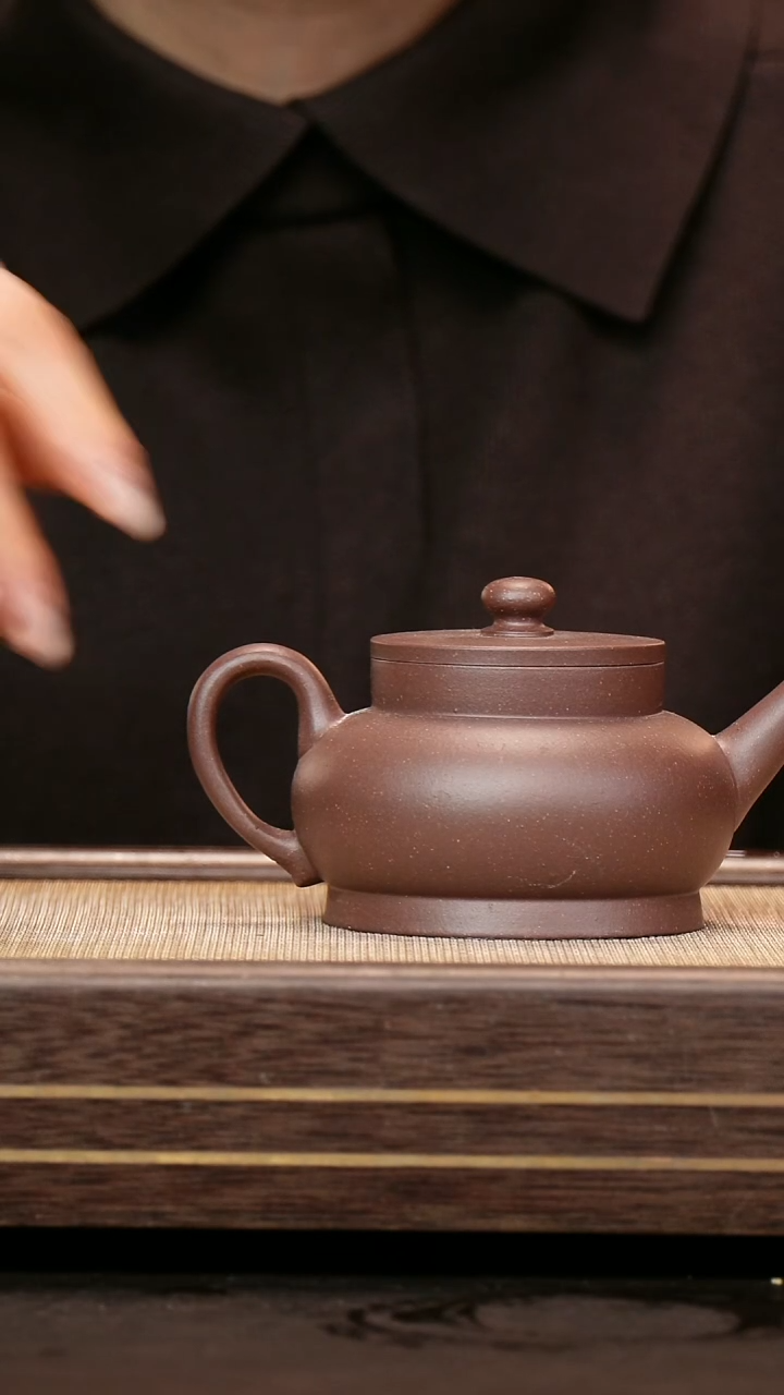 茶壶紫砂天青泥暗肝色 平盖圣手