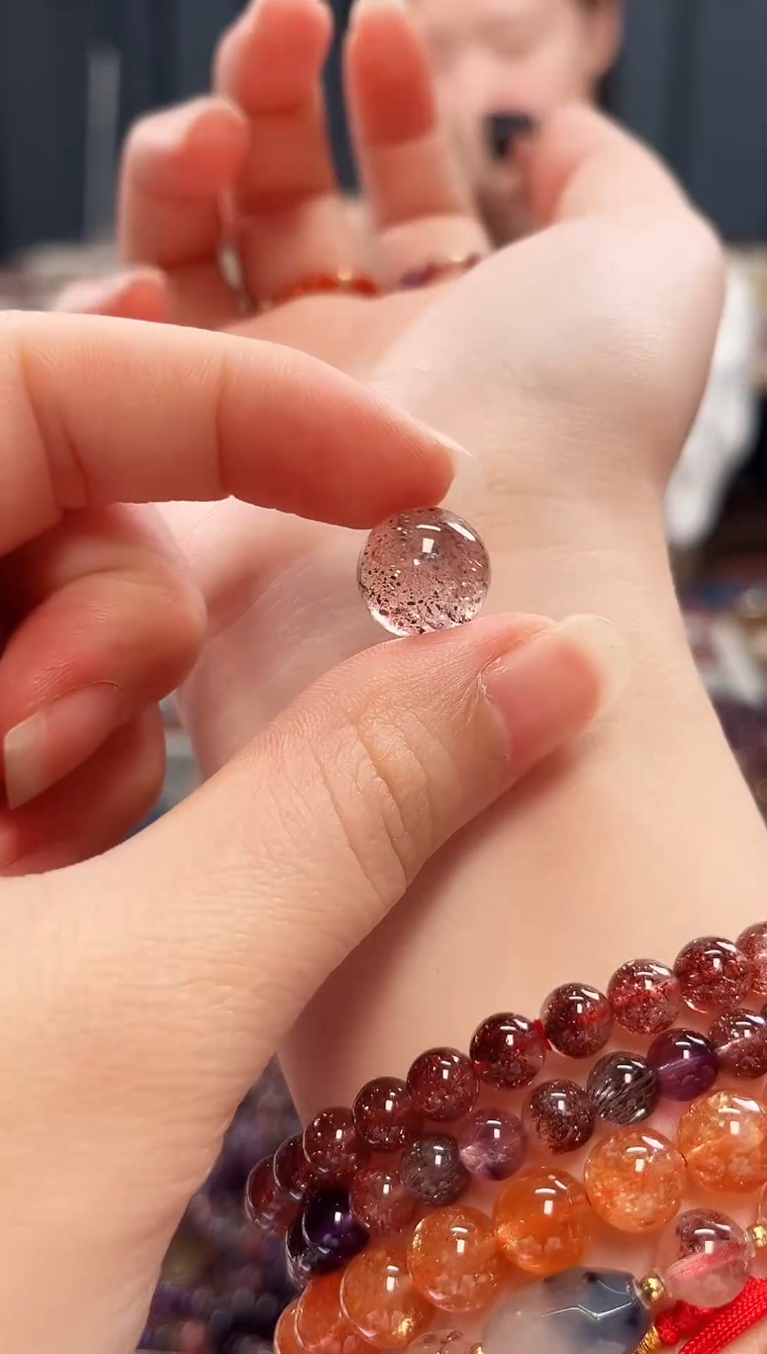 未镶嵌手串水晶超七单珠12mm【多样性发一】