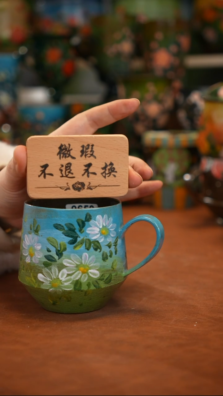 紫砂油画釉下彩手绘微瑕