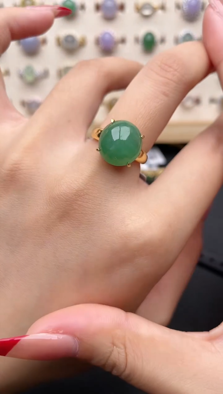 【闪购商品】翡翠戒指银S925镶嵌一物一证一礼盒