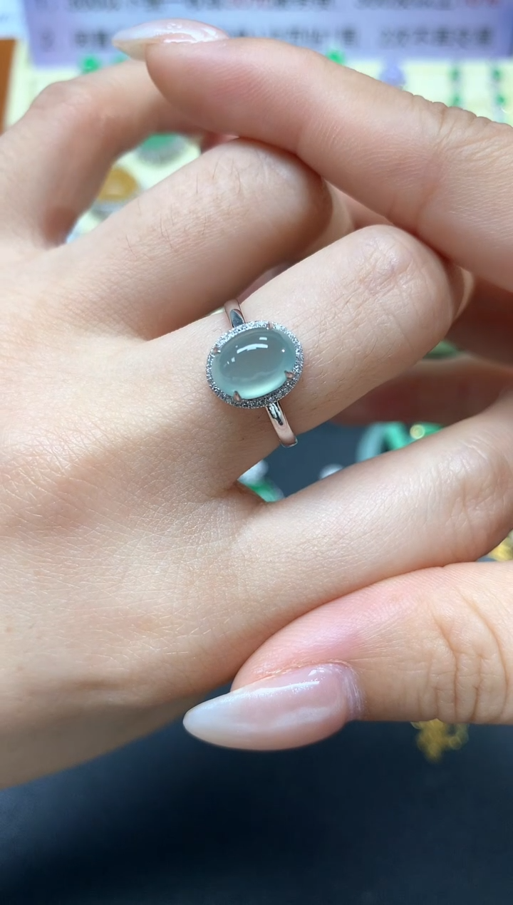 【闪购商品】翡翠戒指18K金镶嵌戒指|2950+295