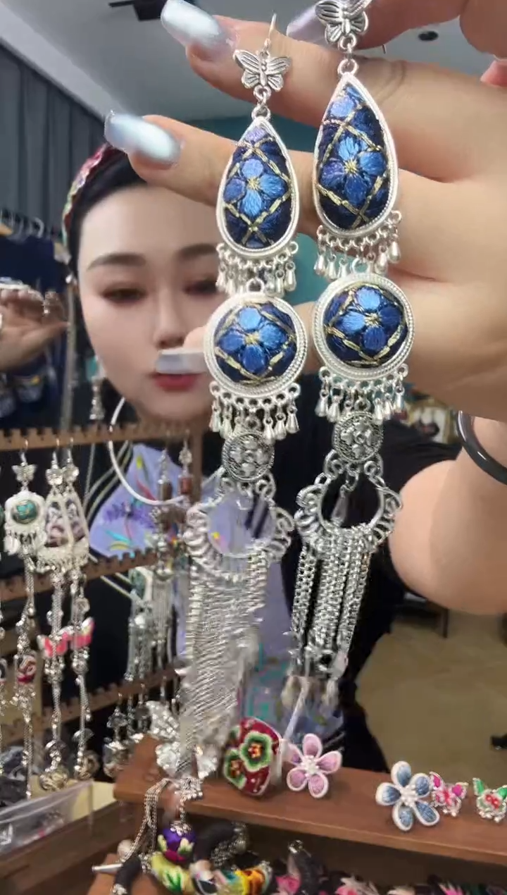 刺绣纯手工民族风刺绣耳环