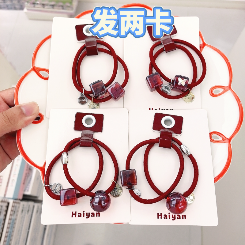 【HY-12349】  发两卡  成人大童儿童发饰配饰发绳