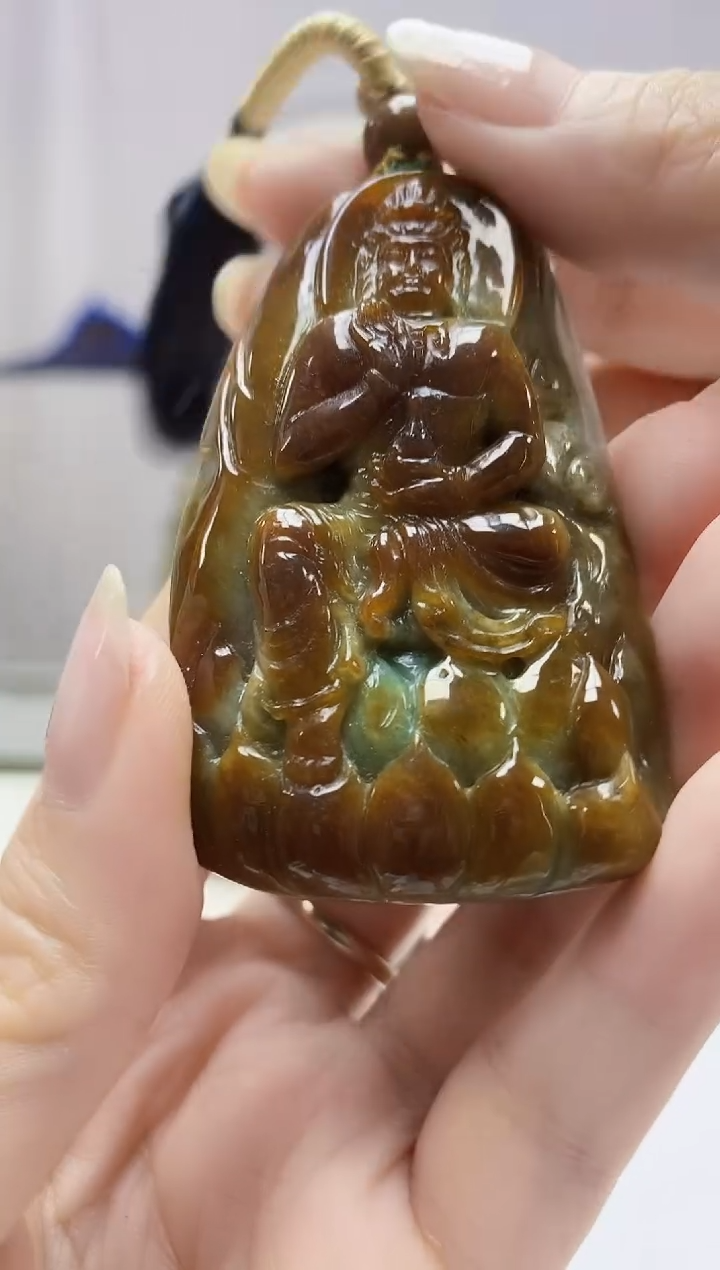 定制翡翠未镶嵌4917DD-毛货挂件28