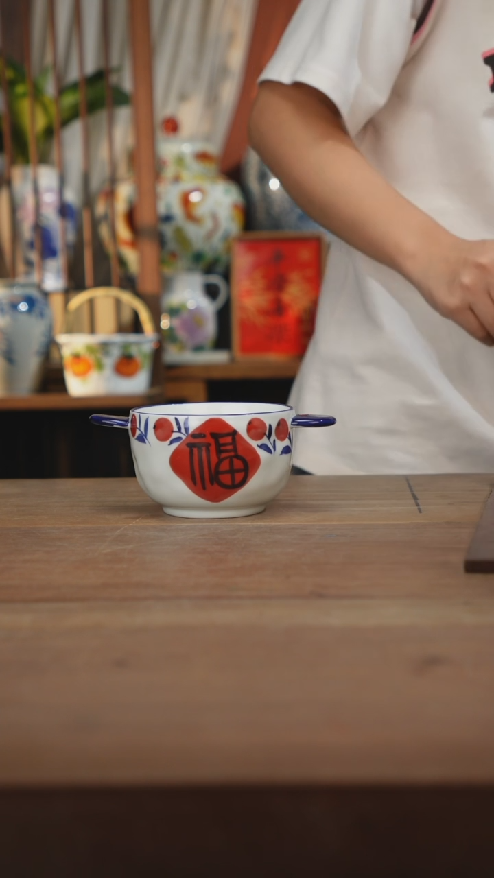 瓷片 景德镇设计师釉下手绘陶瓷餐具