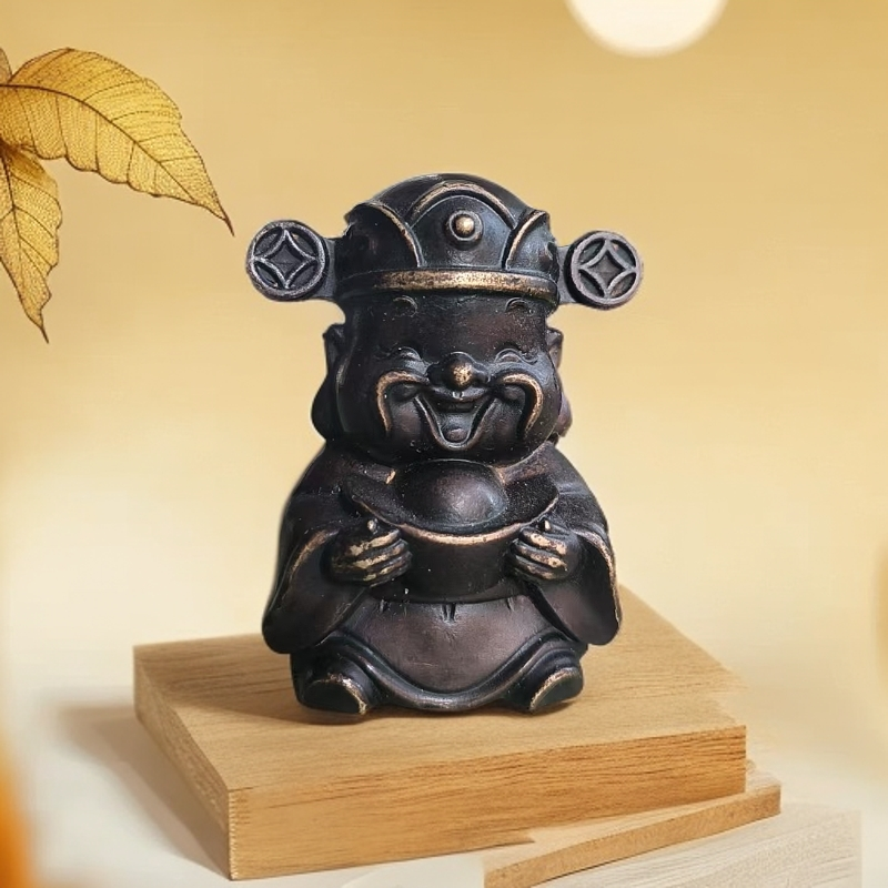 纯铜实心财神摆件手把件