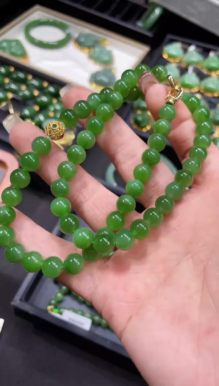 【闪购商品】和田玉妈妈链18K金镶嵌多样性发一 