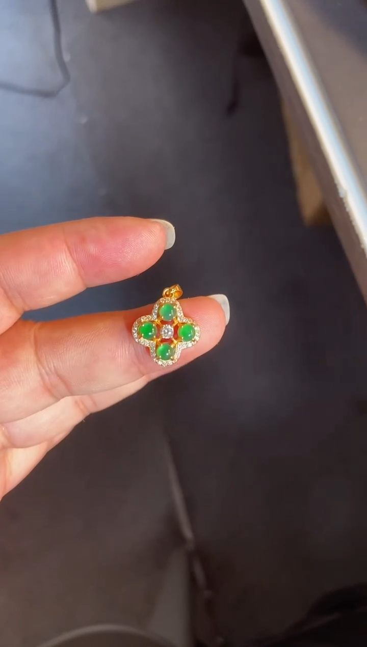 吊坠(不含链)银S925镶嵌翡翠1