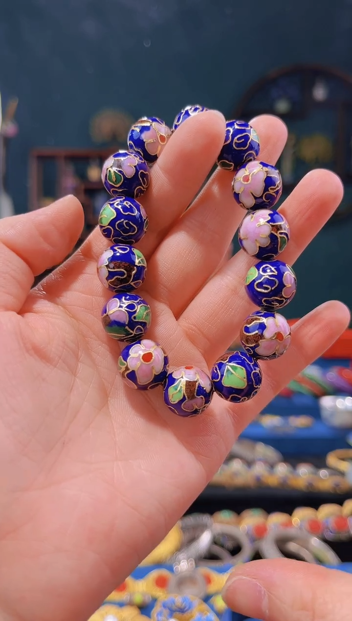 【闪购商品】非遗绝技 景泰蓝1.4手串 宝蓝