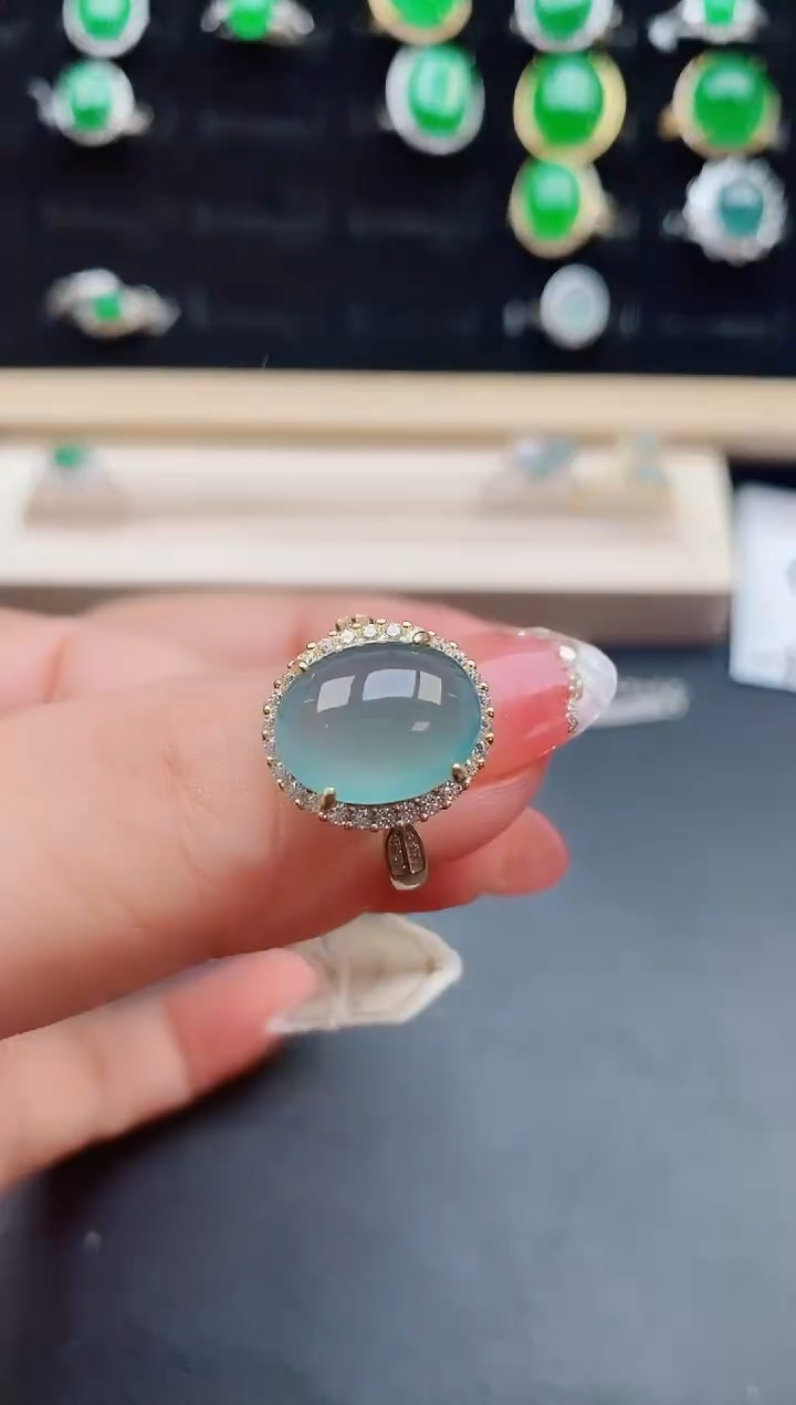 【闪购商品】翡翠戒指银S925镶嵌5080580