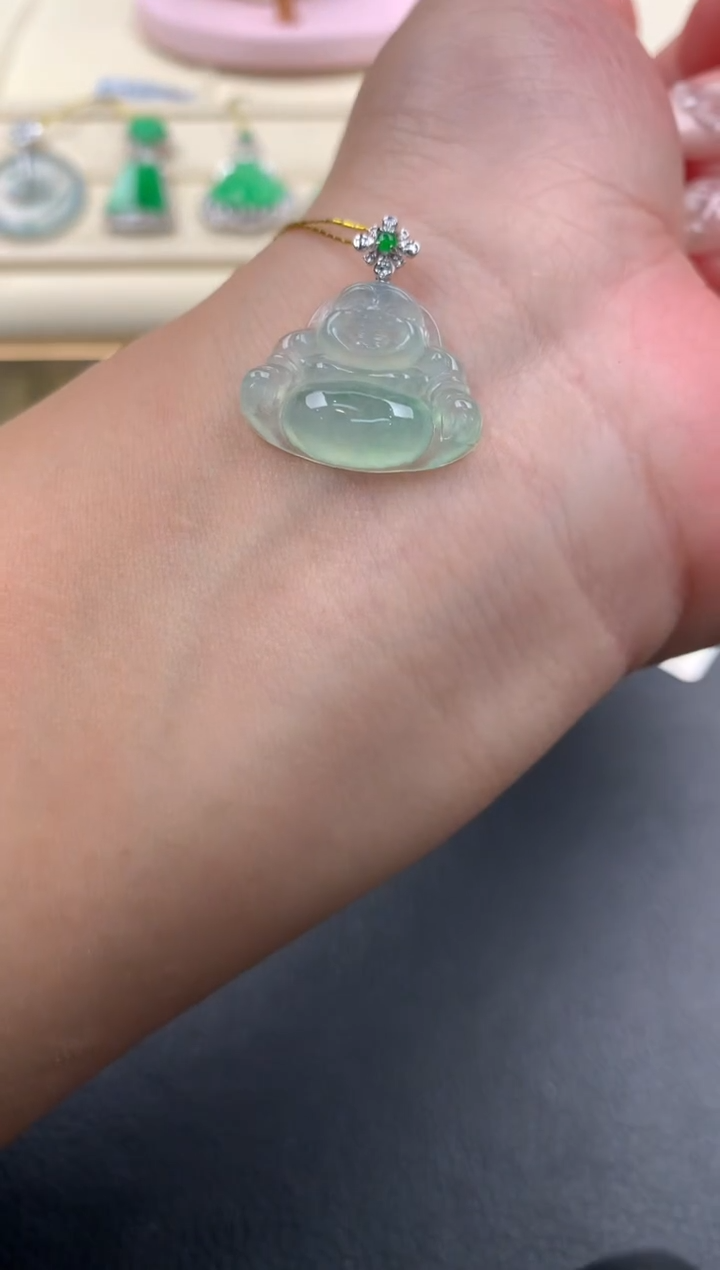 【闪购商品】翡翠颈饰18K金镶嵌D398