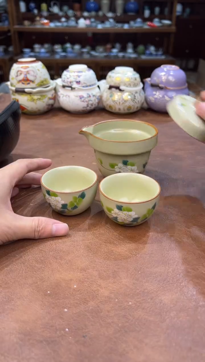 真的很便宜超好看会开片的旅行茶具