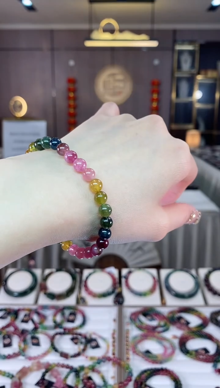 【闪购商品】碧玺单圈手串6mm+未镶嵌一物一证dan