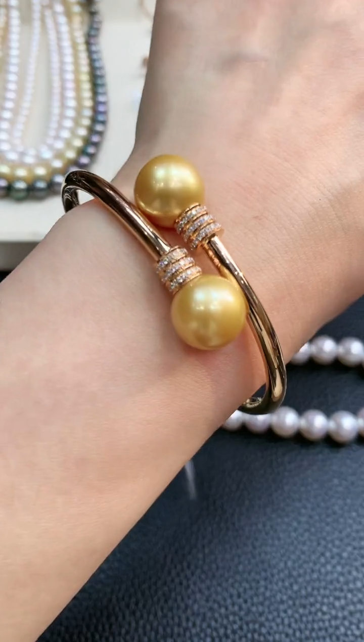 【闪购商品】海水珍珠手镯18K金镶嵌m15    