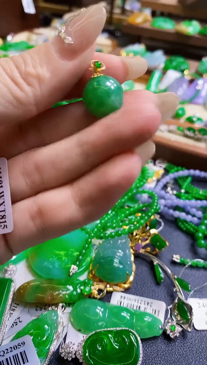 【闪购商品】定制翡翠18K金镶嵌珠子