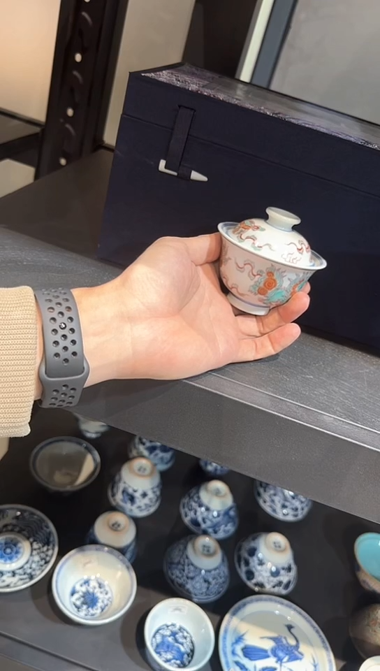 【闪购商品】摆件瓷见如故好物莹璨轩狮子斗彩盖碗