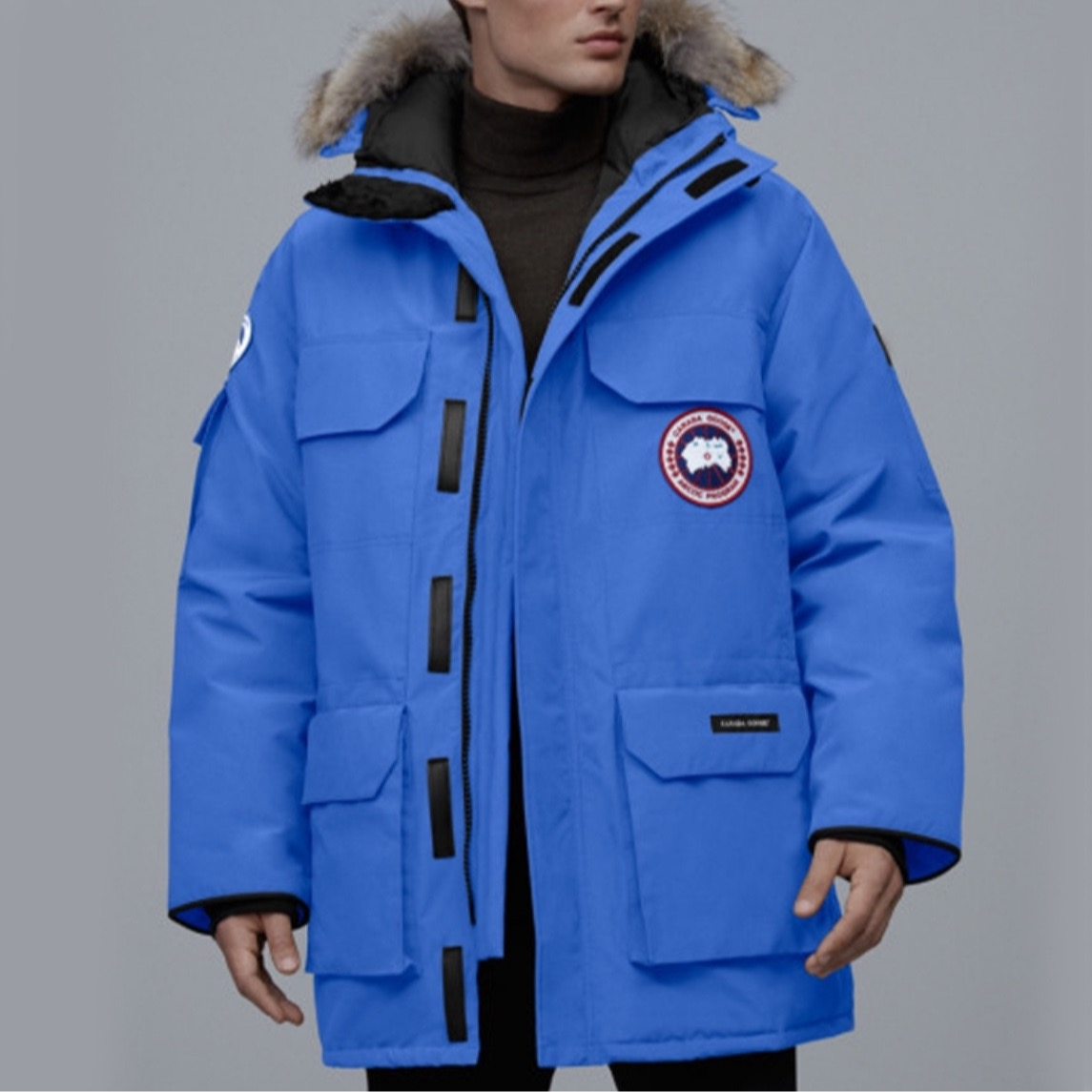 99新 CANADA GOOSE 北极熊连帽派克羽绒服外套蓝色远征款 XS码 CS