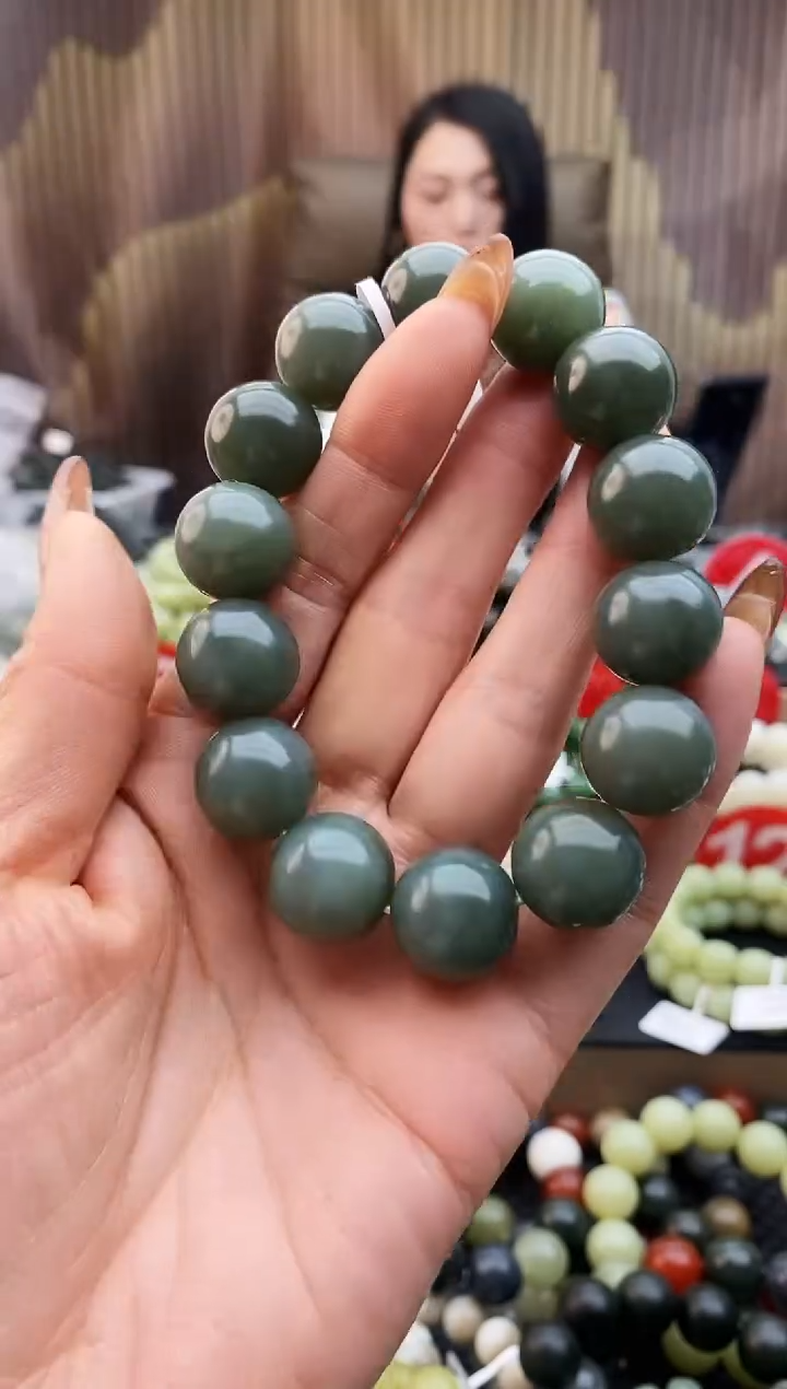 未镶嵌手串和田玉且末蓝正蓝16