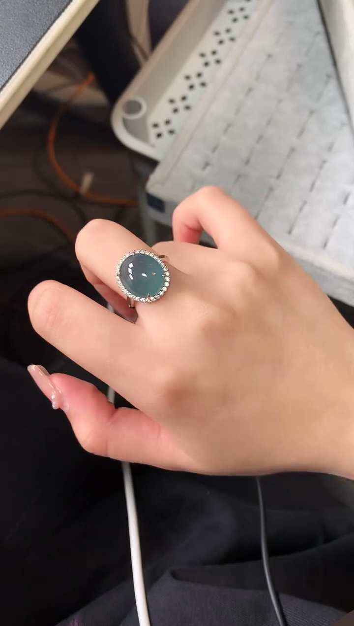 【闪购商品】翡翠戒指银S925镶嵌52141