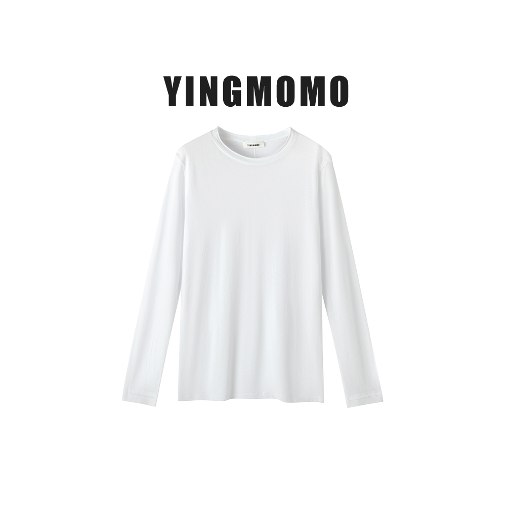 【YINGMOMO】影哥「晚安 T」100% 匹马棉无侧缝圆领长袖亲肤叠搭神器