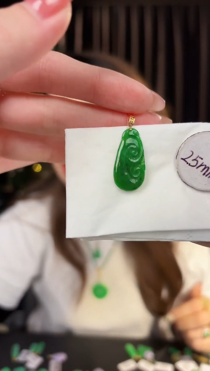 【闪购商品】翡翠颈饰18K金镶嵌缅料A货/支持复检/一件