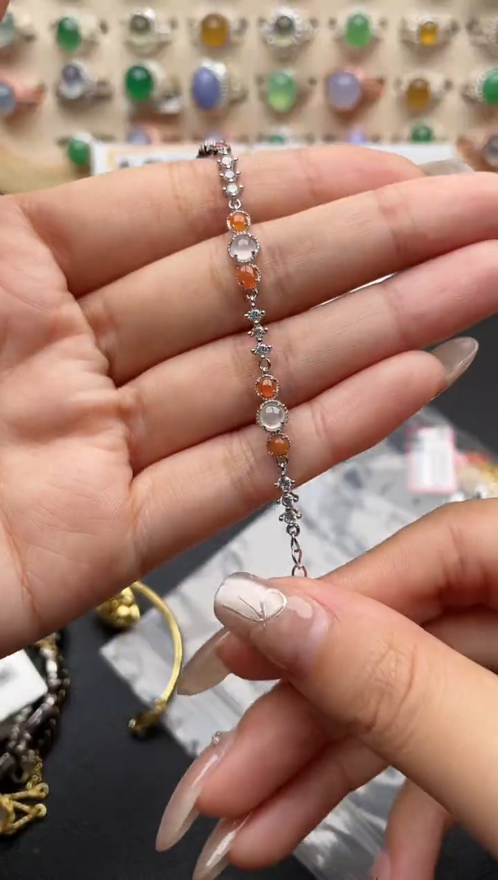 【闪购商品】翡翠银S925镶嵌戒指一物一证一礼盒