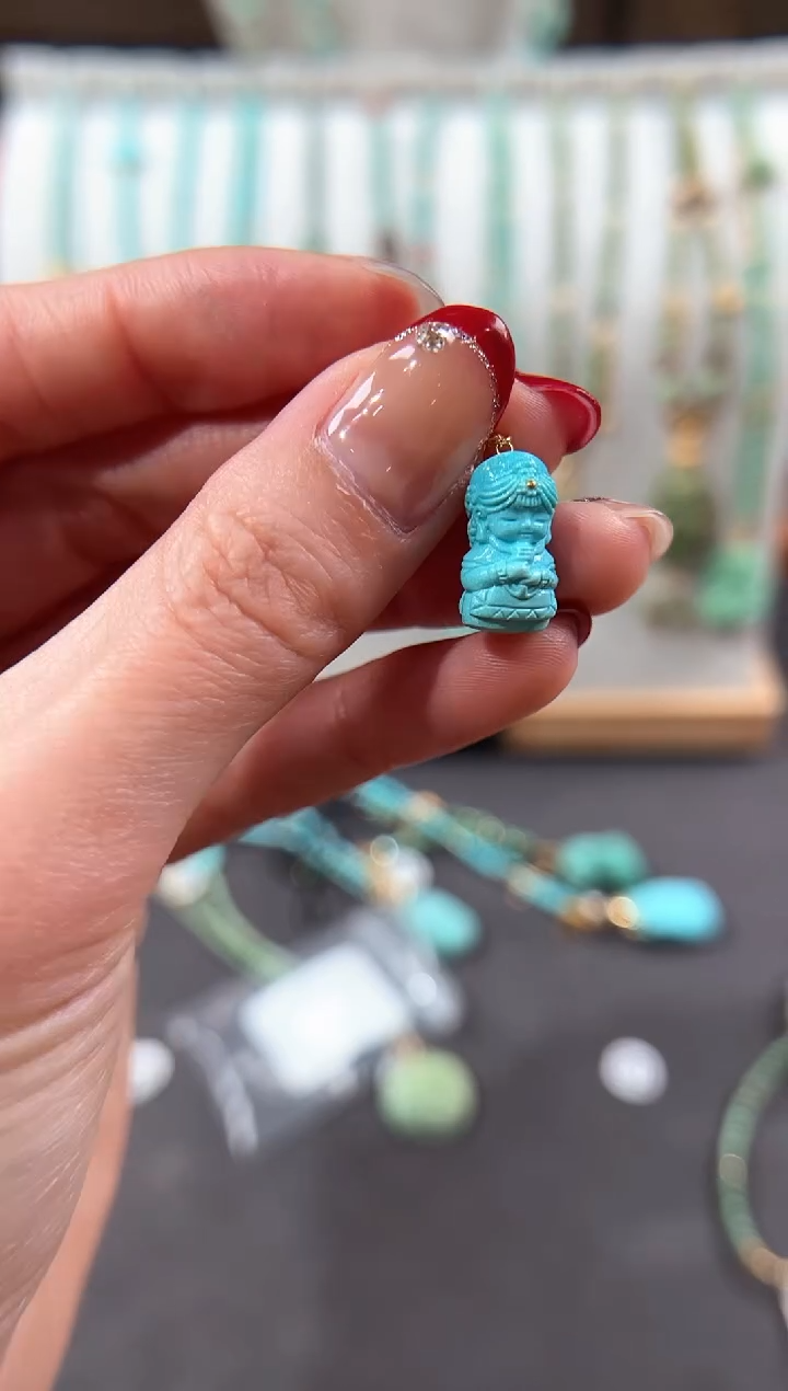 【闪购商品】绿松石颈饰18K金镶嵌绿松石吊坠