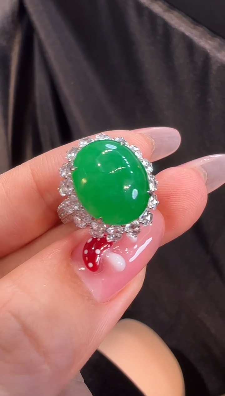 【闪购商品】翡翠戒指18K金镶嵌戒指