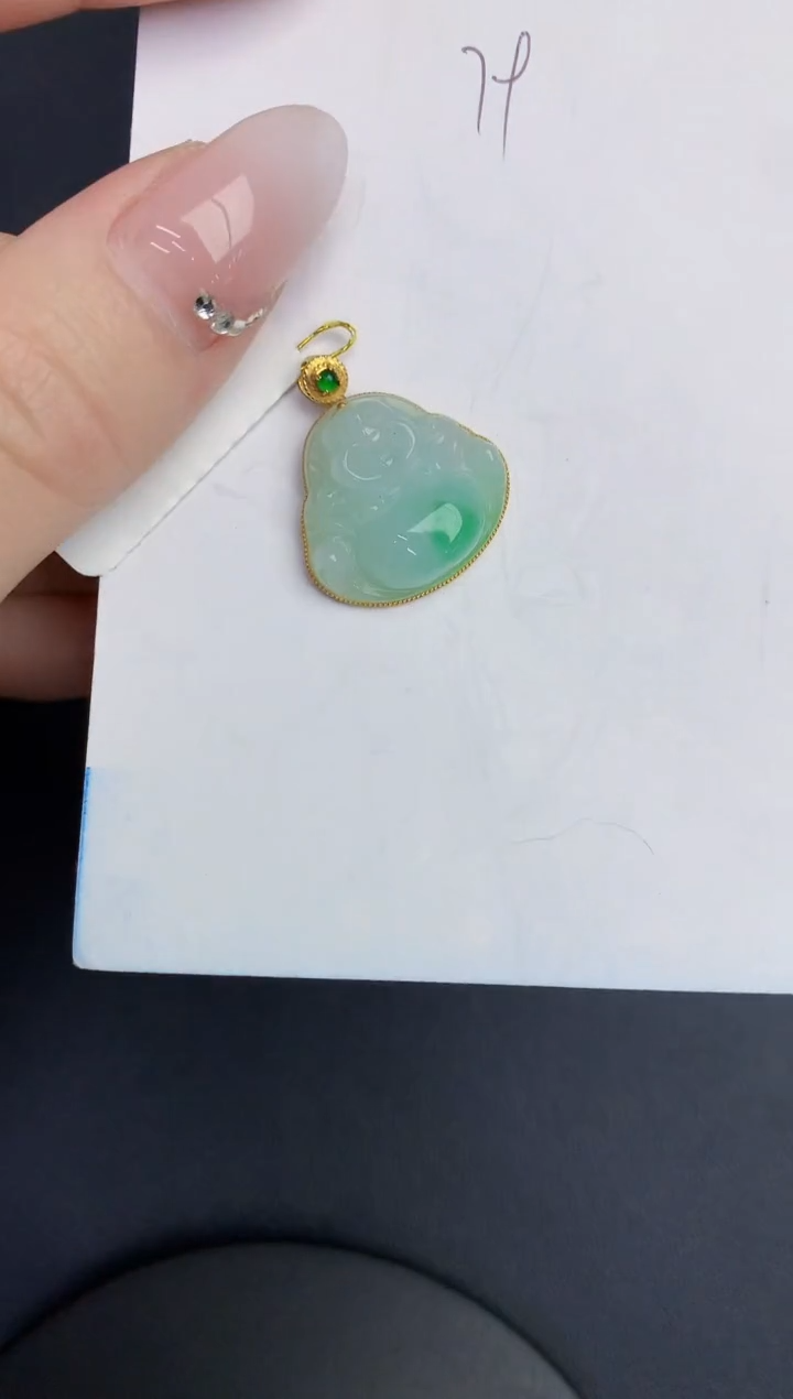 【闪购商品】翡翠颈饰18K金镶嵌0000000000