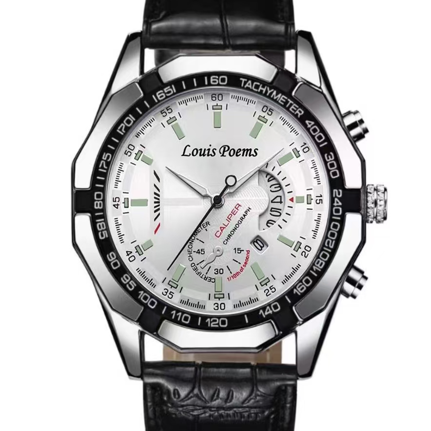 【主播补贴】皮带赛车手男士轻奢个性新款腕表日历款-W