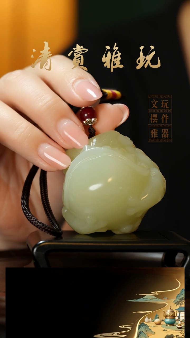 玉《恶霸金蟾》手把件摆件