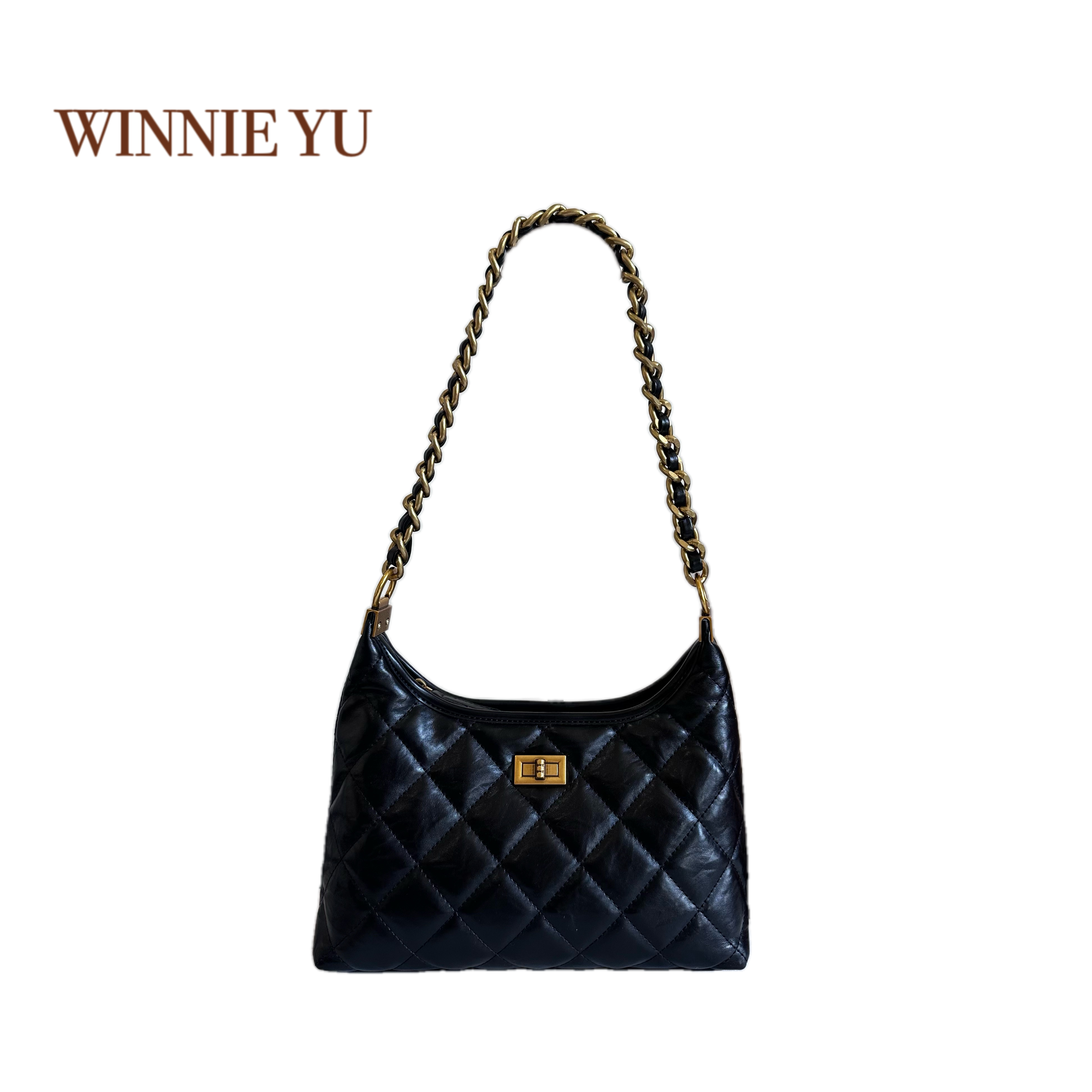 高定小众轻奢女包高定款式腋下包斜跨包包链条斜跨包单肩包86157#