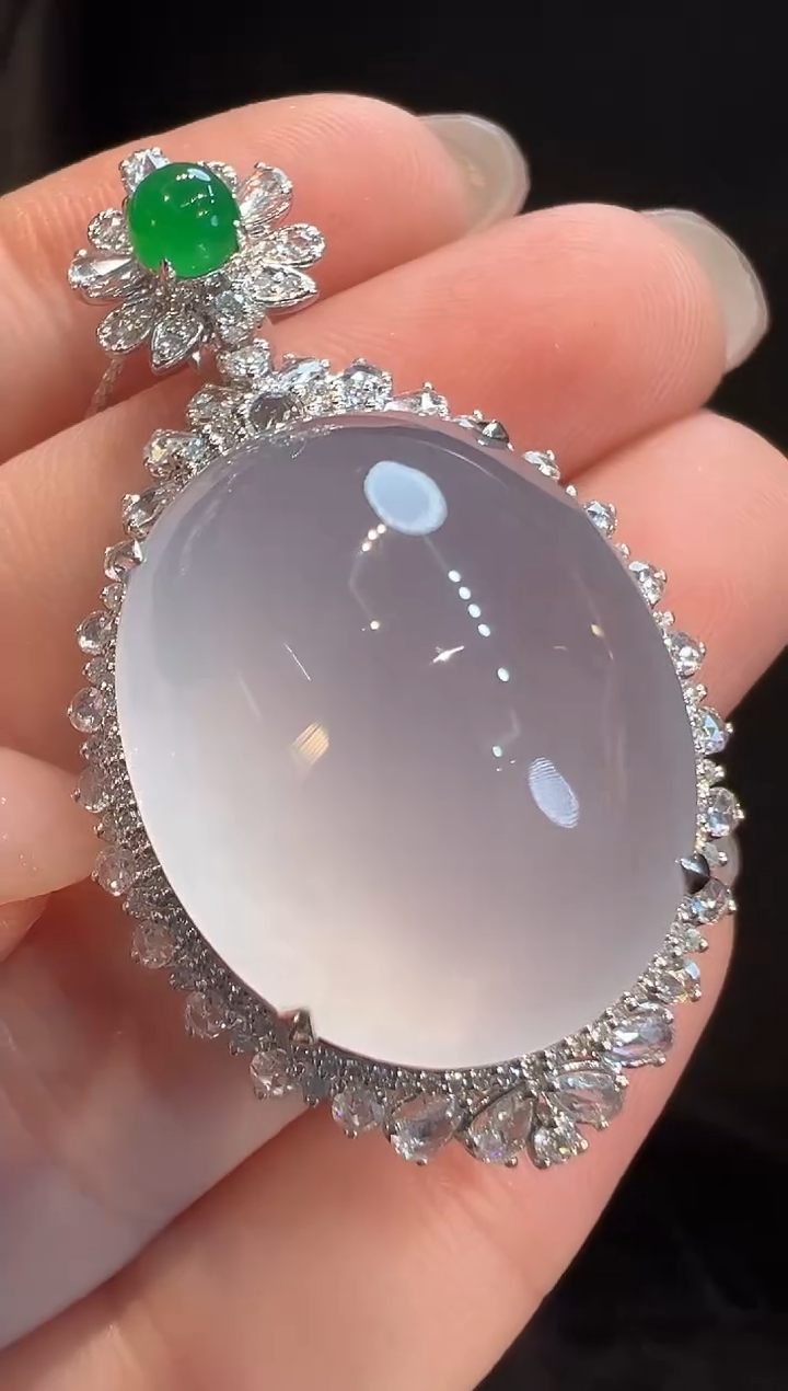 吊坠(不含链)18K金镶嵌翡翠AL6