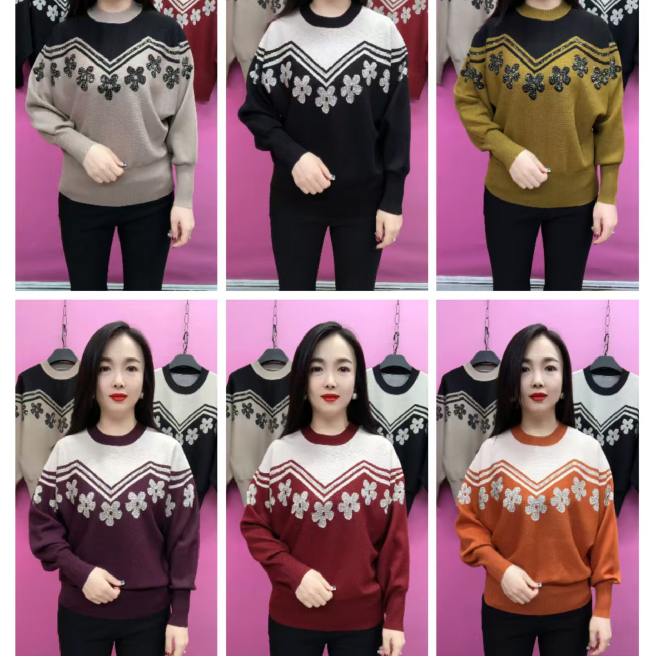 K125-766胸前小花针织衫