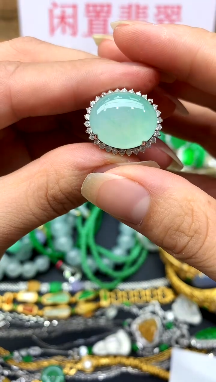 翡翠戒指18K金镶嵌499-中国好珍宝