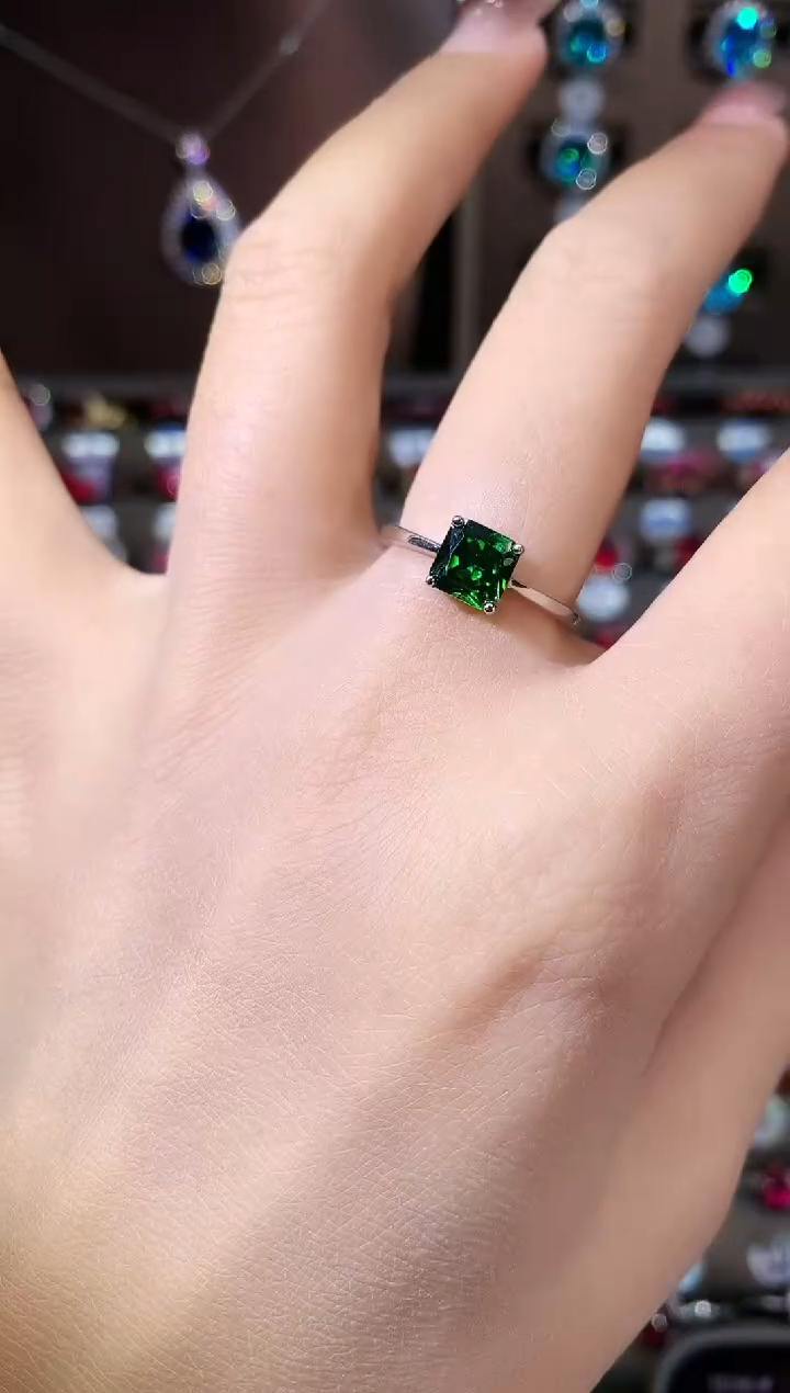 银S925镶嵌戒指碧玺6银