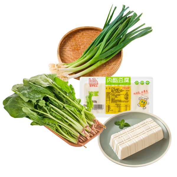 祭灶素菜3件套（豆腐+蒜苗+菠菜） 750g