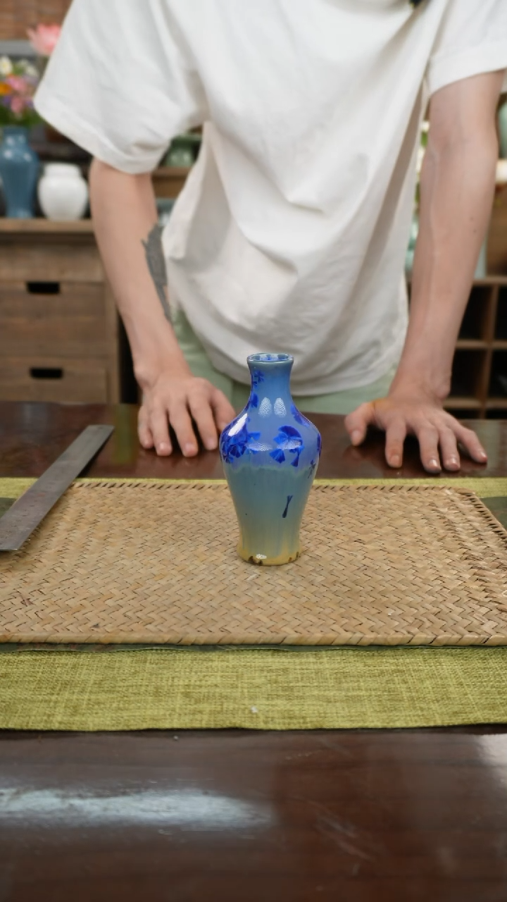 陶瓷一件包邮结晶釉花瓶次品28
