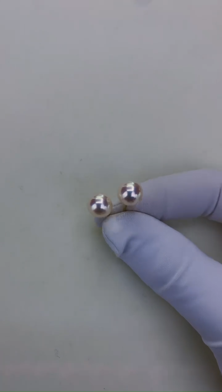 18K金镶嵌GD海水珍珠 GD125 8.5-9 耳钉