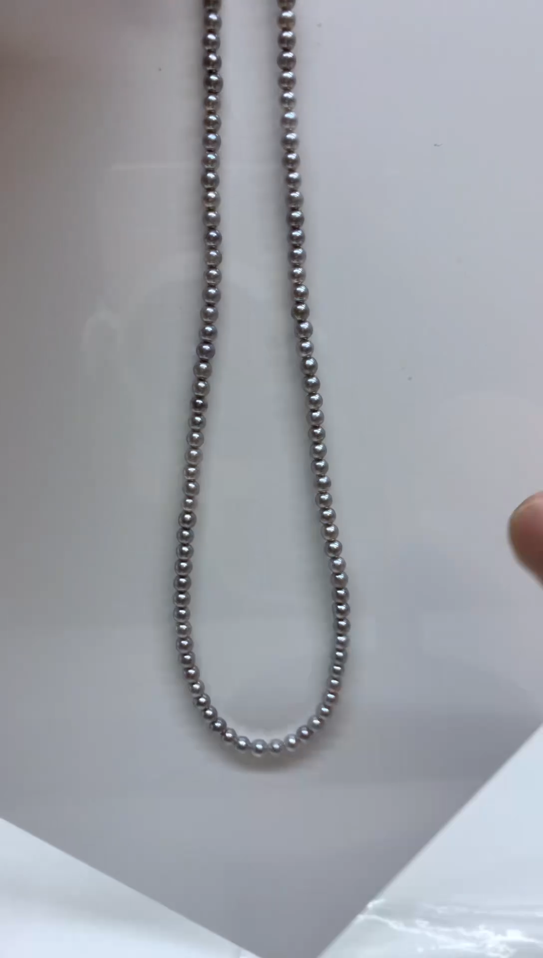银S925镶嵌HG海水珍珠灰珠串链