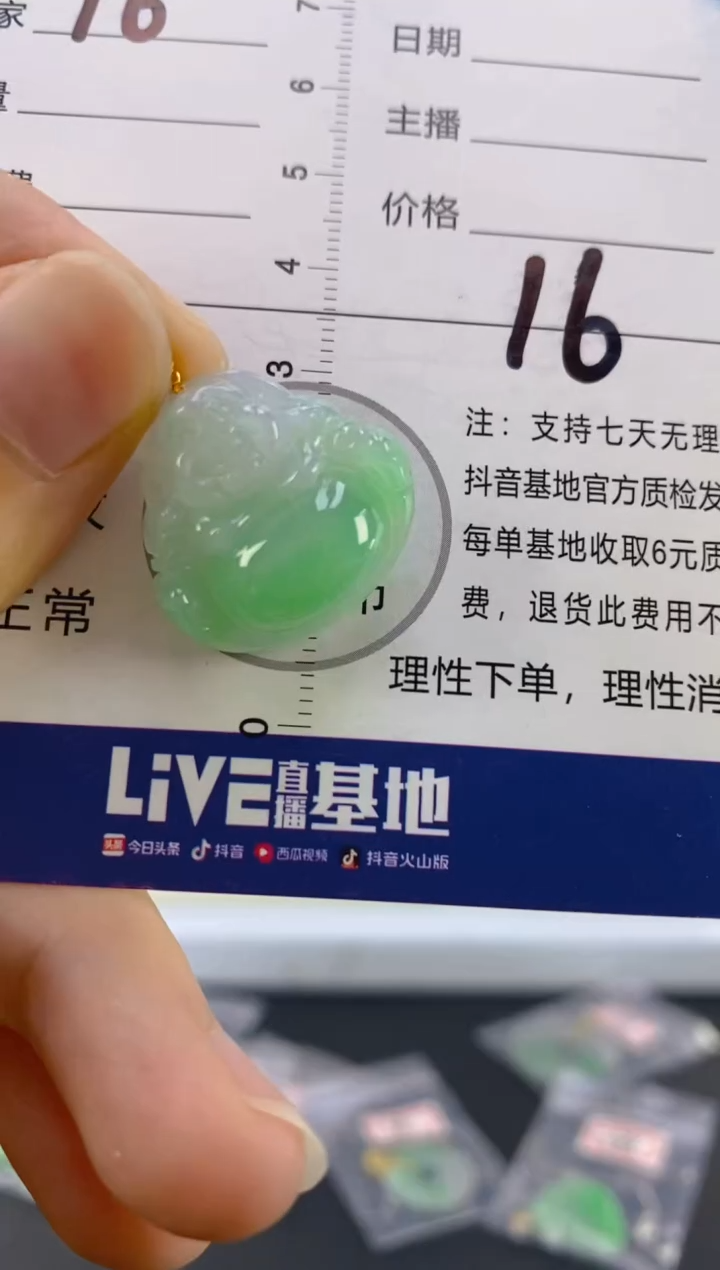 【闪购商品】翡翠颈饰18K金镶嵌天然A货翡翠