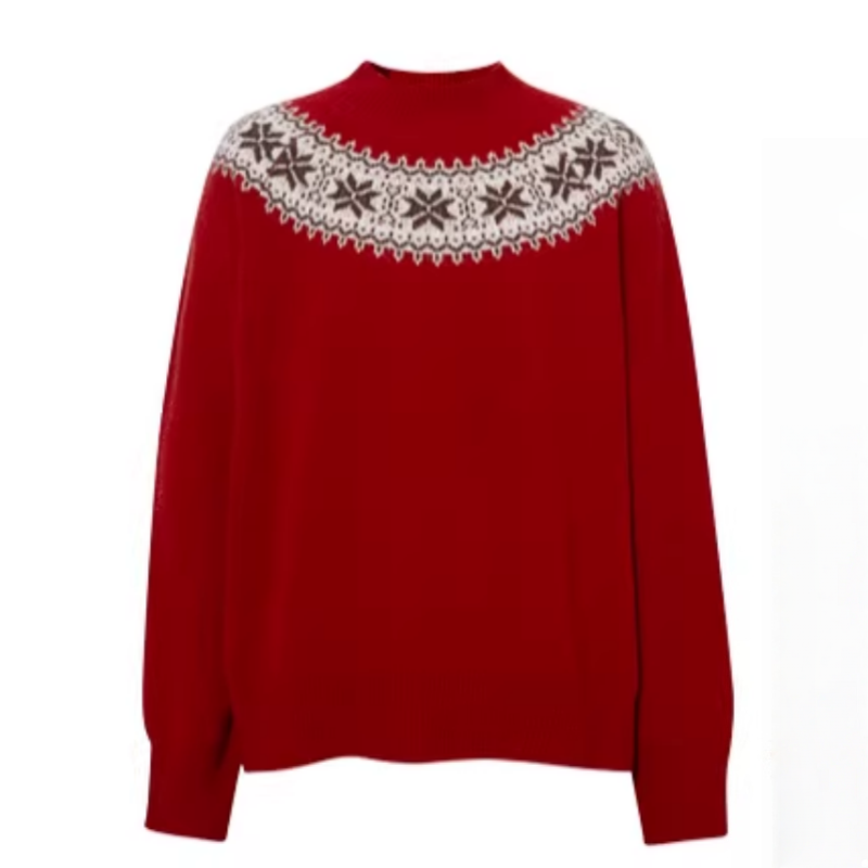 M家-红色针织衫女2026春季新款套头复古百搭显瘦宽松气质上衣0121